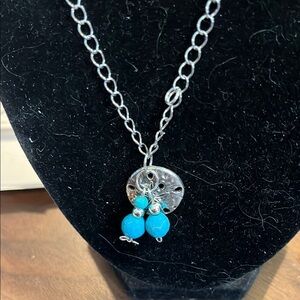 Silver Necklace with Turquoise Beads